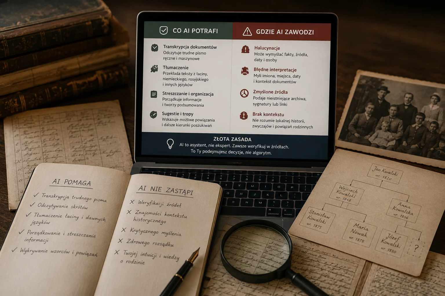 Sztuczna inteligencja w genealogii – narzędzie, nie wyrocznia